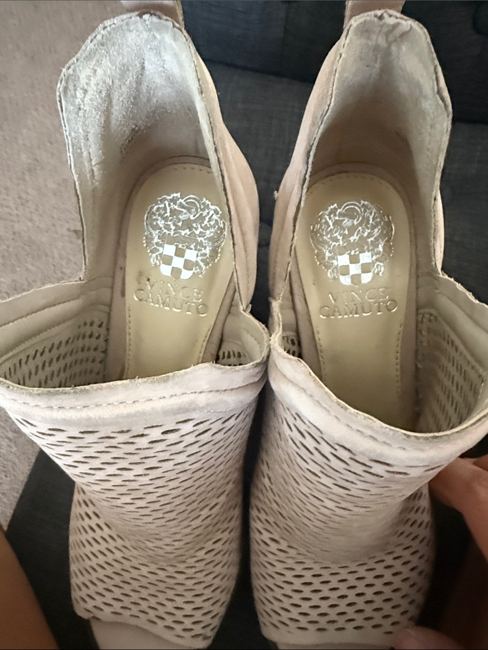 Peep-Toe High Heel Booties - - Picture 2 of 3